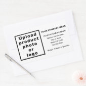 Minimale bedrijfsproductinformatie op wit rechthoekige sticker (Envelop)