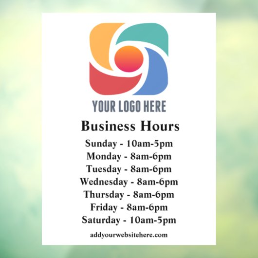 Minimale bedrijfsuren voor aangepaste Logo Raamsticker (Vel 3)