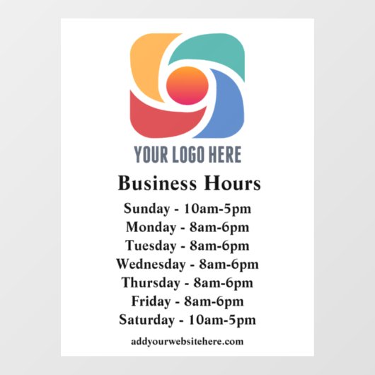 Minimale bedrijfsuren voor aangepaste Logo Raamsticker (Vel)