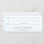 Minimale bedrijfswinkel cadeaubon (Achterkant)
