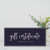 Minimale bedrijfswinkel cadeaubon (Staand voorkant)
