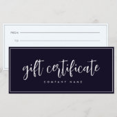 Minimale bedrijfswinkel cadeaubon (Voorkant / Achterkant)