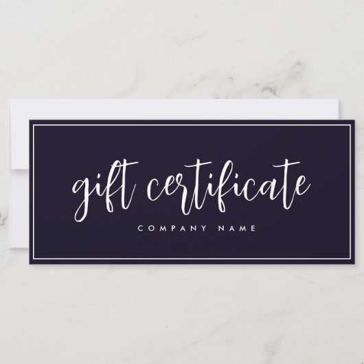 Minimale bedrijfswinkel cadeaubon (Voorkant)