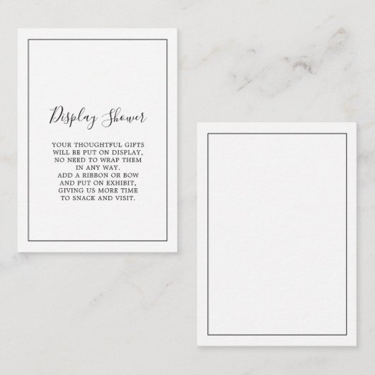 Minimale beeldschermschower informatiekaartje (Voorkant / Achterkant)