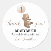 Minimale Beer ballon 1st Birthday Sticker (Voorkant)