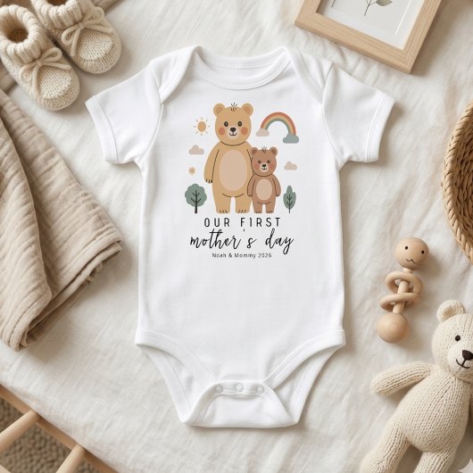 Minimale Beer Moeder Baby Eerste Moederdag Romper