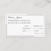 Minimale begeleiding van de gezondheidszorg visitekaartje (Achterkant)