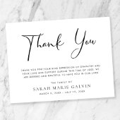 Minimale begrafenis bedankkaart