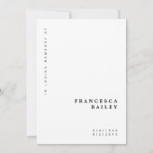 Minimale begrafenis | Eenvoudige viering van het l Bedankkaart (Achterkant)