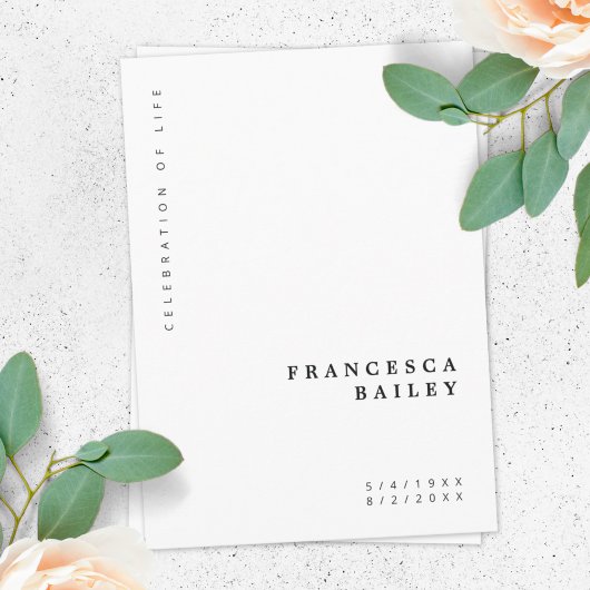 Minimale begrafenis | Eenvoudige viering van het l Kaart