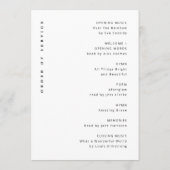 Minimale begrafenis | Eenvoudige volgorde van dien Programmakaart (Achterkant)