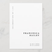 Minimale begrafenis | Eenvoudige volgorde van dien Programmakaart (Voorkant)