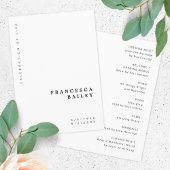 Minimale begrafenis | Eenvoudige volgorde van dien Programmakaart