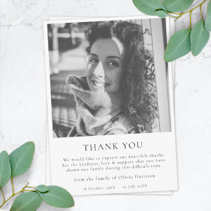 Minimale begrafenis   Moderne sympathie foto Bedankkaart