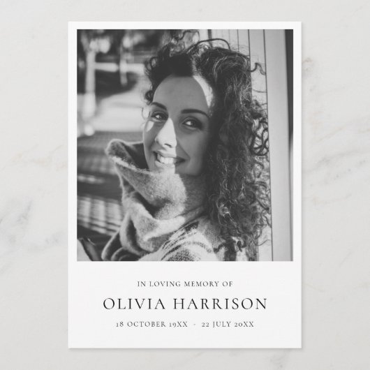 Minimale begrafenis | Moderne viering van het leve Programmakaart (Voorkant)