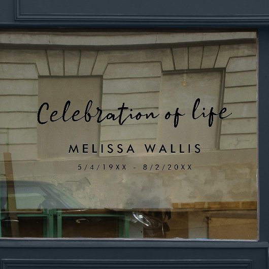 Minimale begrafenis | Moderne viering van het leve Raamsticker