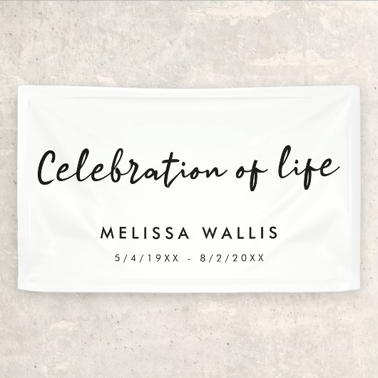 Minimale begrafenis | Moderne viering van het leve Spandoek