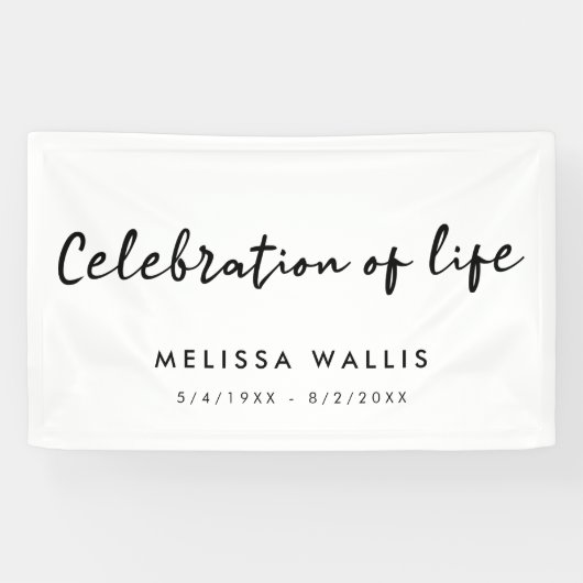 Minimale begrafenis | Moderne viering van het leve Spandoek (Horizontaal)