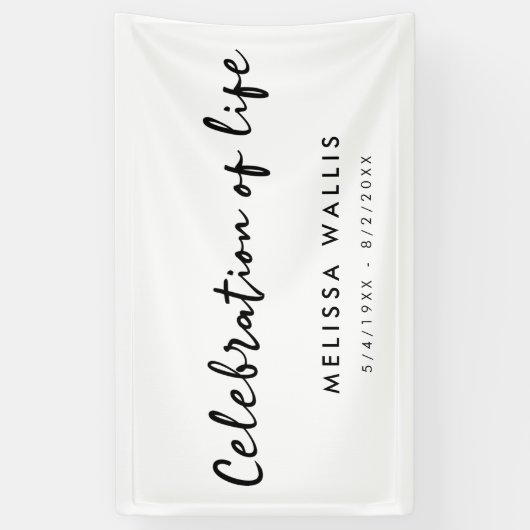 Minimale begrafenis | Moderne viering van het leve Spandoek (Verticaal)