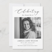 Minimale begrafenisfoto viering van het leven kaart (Voorkant)