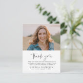 Minimale begrafenisherdenkingsfoto bedankkaart (Staand voorkant)