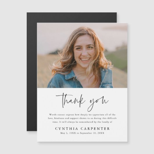 Minimale begrafenisherdenkingsfoto Hartelijk dank