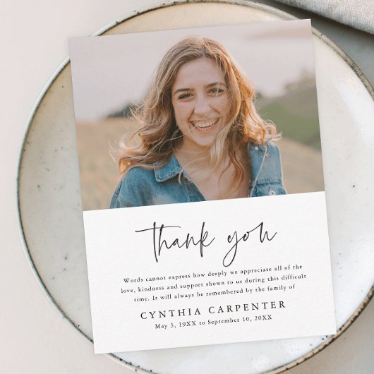 Minimale begrafenisherdenkingsfoto Hartelijk dank