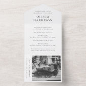 Minimale begrafenisherdenkingsfoto van Funeral Ele All In One Uitnodiging (Binnen)