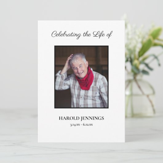 Minimale Begrafenisprogramma Overlijdensvolgorde Programmakaart (Staand voorkant)