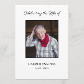 Minimale Begrafenisprogramma Overlijdensvolgorde Programmakaart (Voorkant)