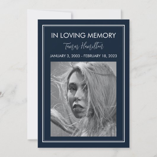 Minimale begrafenisprogramma van de witte marinegr kaart (Voorkant)