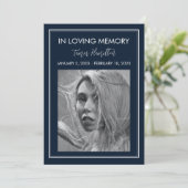 Minimale begrafenisprogramma van de witte marinegr kaart (Staand voorkant)