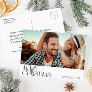 Minimale begroeting kerstvakantie briefkaart