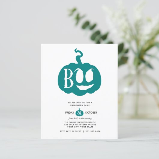 Minimale begroting BOO Halloween Basparty (Staand voorkant)