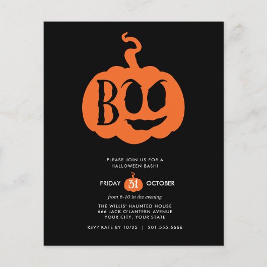 Minimale begroting BOO Halloween Basparty (Voorkant)