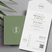 Minimale begroting Olive Green QR Code | FOTO All In One Uitnodiging