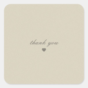 Minimale Beige Bedankt Sticker