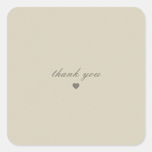 Minimale Beige Bedankt Sticker (Voorkant)