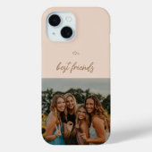 Minimale Beige Beste Vrienden Foto Case-Mate iPhone Case (Achterkant)