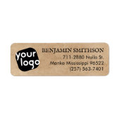 Minimale  Beige Black Aangepast retouradres Etiket (Voorkant)