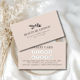 Minimale Beige Botanische Salon Loyaliteit Visitekaartje