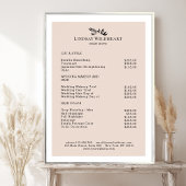 Minimale Beige Botanische Salon Prijslijst Poster