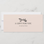 Minimale Beige Botanische Zakelijke Cadeaucertific (Voorkant)