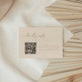 Minimale beige bruiloft QR code RSVP Kaartje