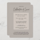 Minimale beige bruiloft viering van liefde kaart (Voorkant / Achterkant)