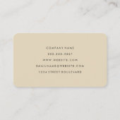 Minimale beige cursieve tekst visitekaartje (Achterkant)