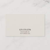 Minimale beige en zwarte kiezels massagetherapie visitekaartje (Achterkant)