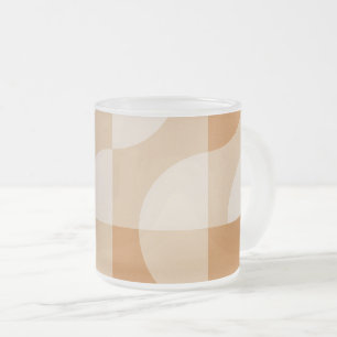 Minimale beige geometrische matglazen mok