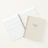 Minimale beige gepersonaliseerde moderne dankbaarh notitieboek (Binnen)