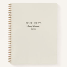 Minimale beige gepersonaliseerde moderne dankbaarh notitieboek